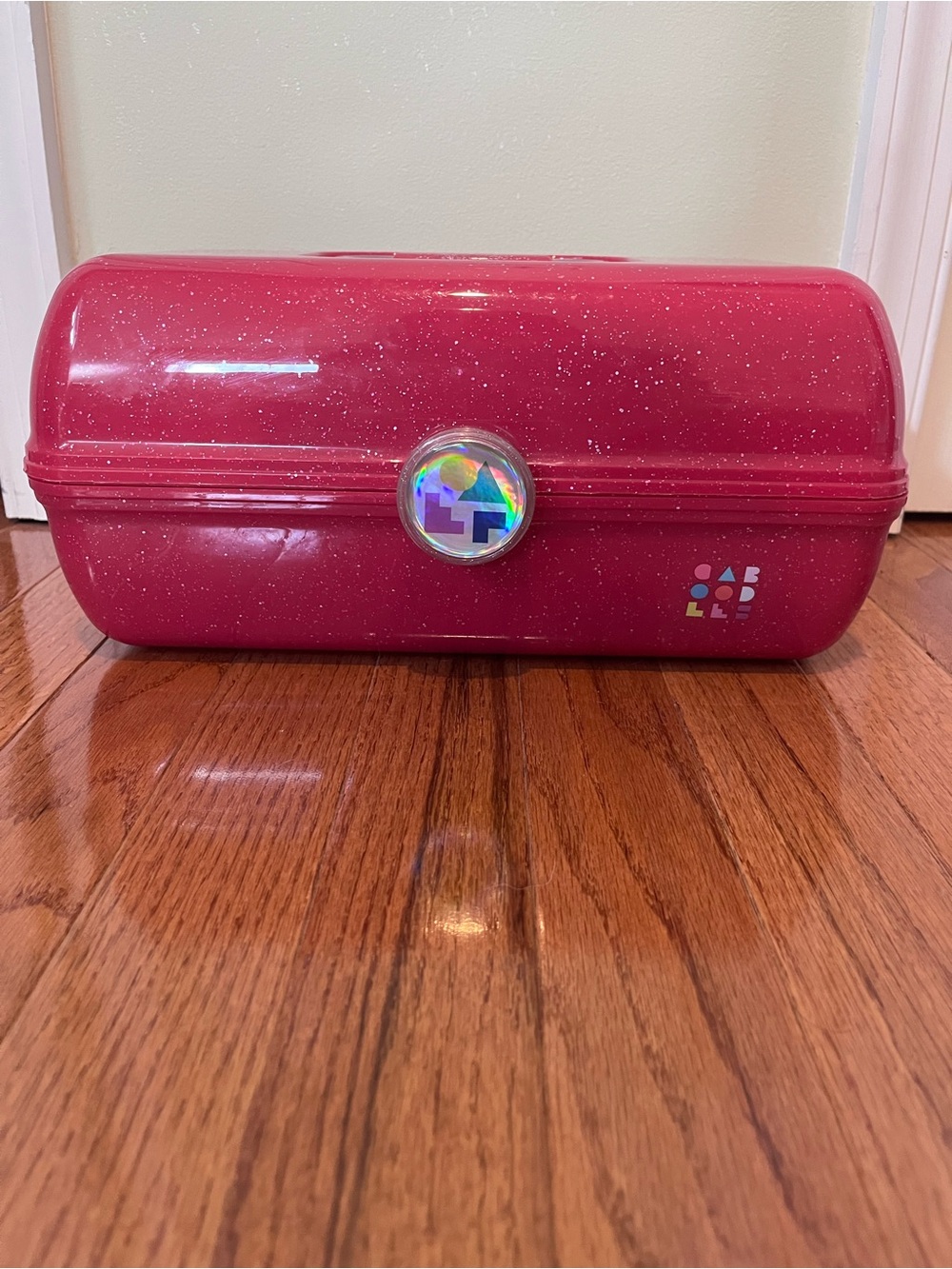 Caboodles Large Pink Glitter Makeup Case Mirror Tiered 12in x 7in x6in - Picture 8 of 8